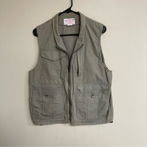 Vintage CC Filson 20 Travel Outdoor Vest Style # 556 Size M Pockets USA Cotton